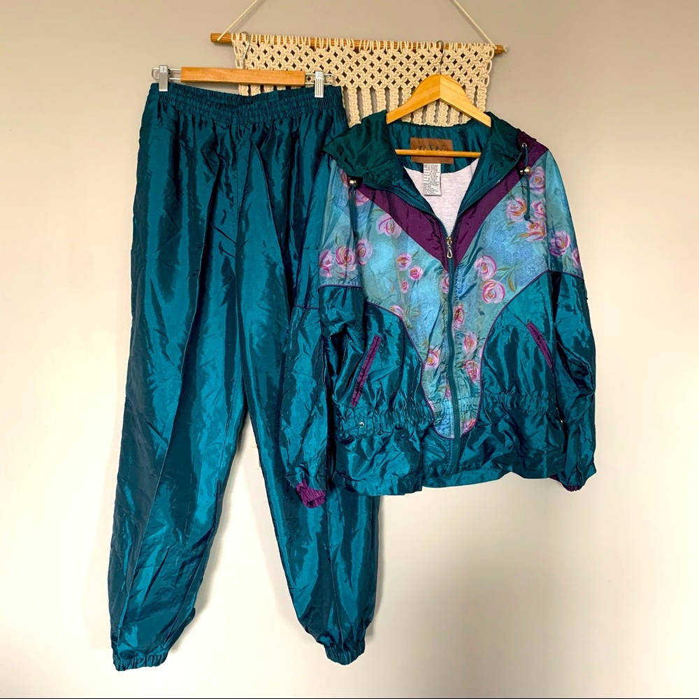 Teal and Purple Women's Tracksuit